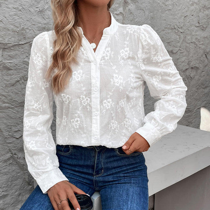 Women Elegant Embroidered Blouse Mune Fashion