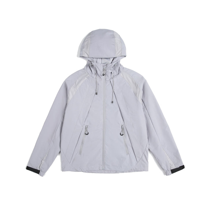 Unisex Lightweight Rain and Softshell Jacket with Hood, Adjustable Hem and Zipper Pockets Mune Fashion