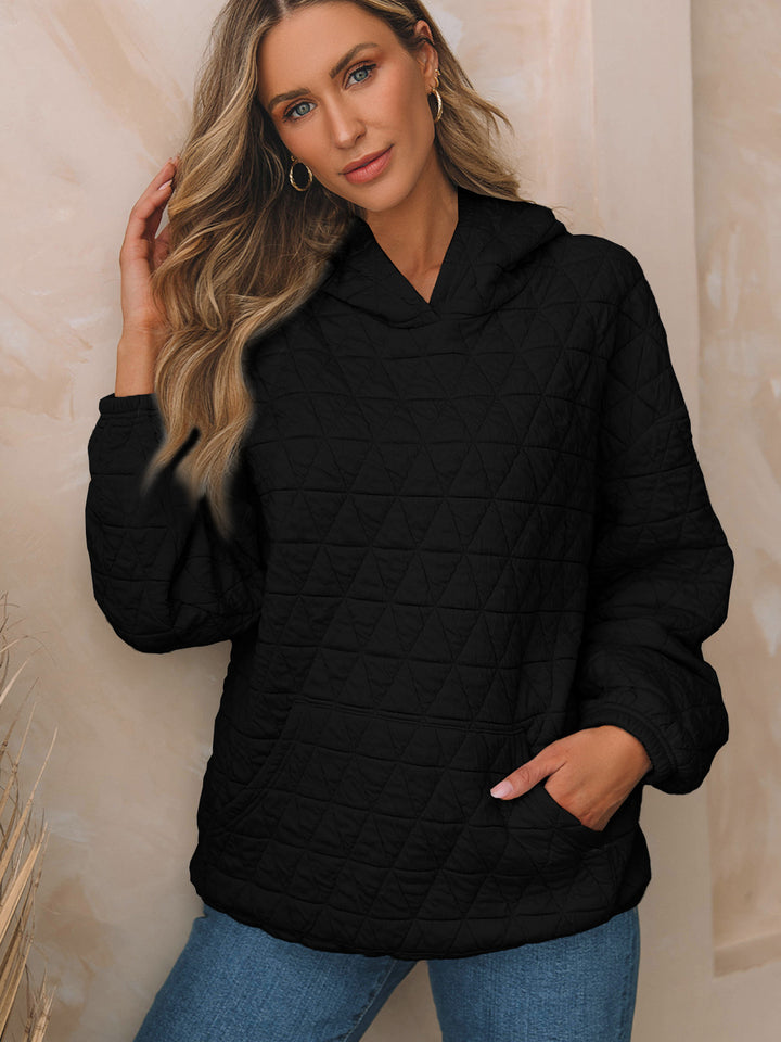Women's Padded Quilted Hoodie with Kangaroo Pocket Mune Fashion