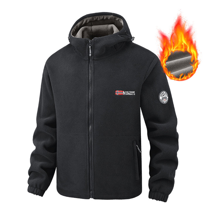 Men's Thermal Fleece Set with Hooded Jacket, Sherpa-lined and Elastic Jogging Pants Mune Fashion