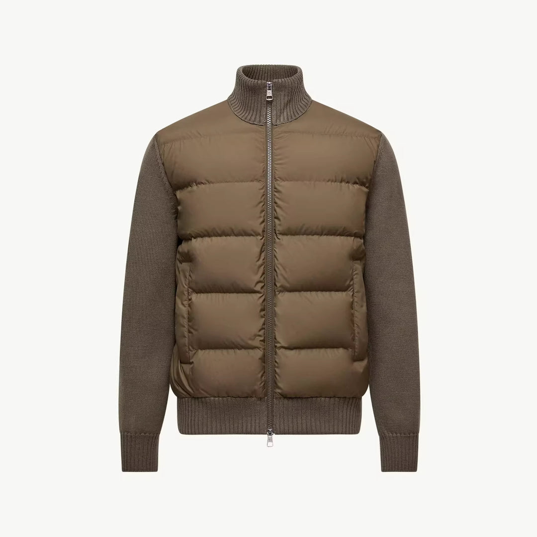 Men's sporty quilted jacket with high collar