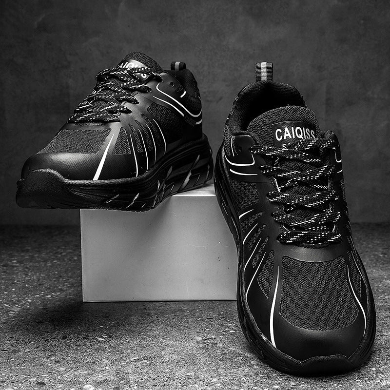 Men's stability running shoes with wedge-shaped energy return sole and seamless mesh upper Mune Fashion
