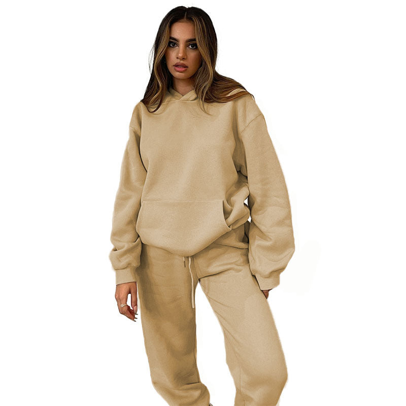 Women's casual oversized hoodie loungewear set with fleece-lined hoodie and high-waisted joggers Mune Fashion