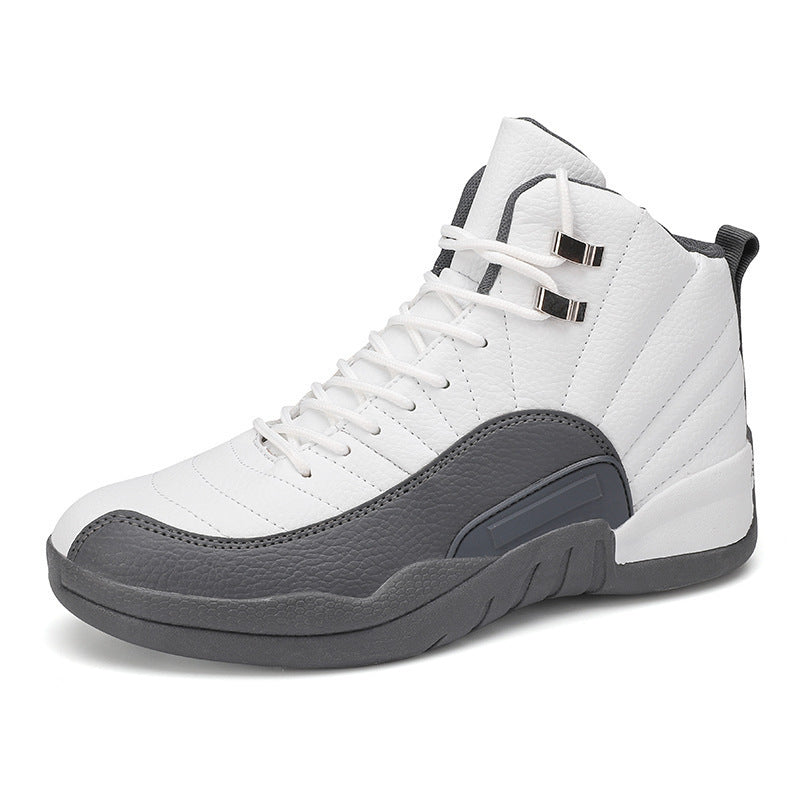 Men's High-Top Basketball Sneaker with Padded Ankle Collar and Non-Slip Rubber Sole Mune Fashion