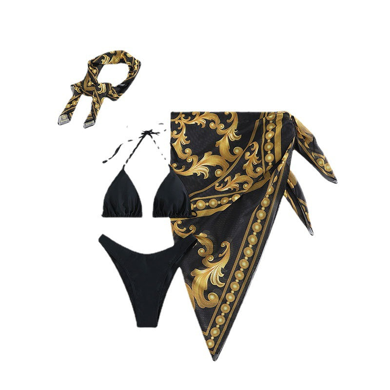 Women's elegant bikini set with curved design and pareo Mune Fashion