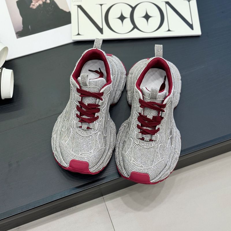 Women's sporty glittering chunky sneakers with padded comfort Mune Fashion