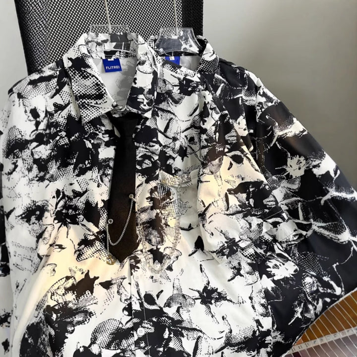 Men's Fashion Short Sleeve Shirt with Graphic Pattern Mune Fashion