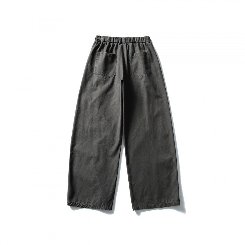 Women Wide High-Waist Culotte Pants with Elastic Waistband and Side Pockets Mune Fashion