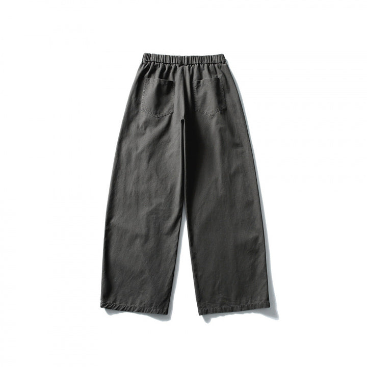 Women Wide High-Waist Culotte Pants with Elastic Waistband and Side Pockets Mune Fashion