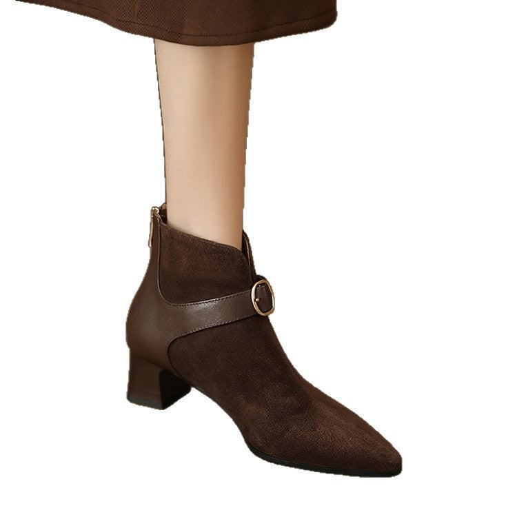 Ladies elegant and chic ankle boots with strap Mune Fashion
