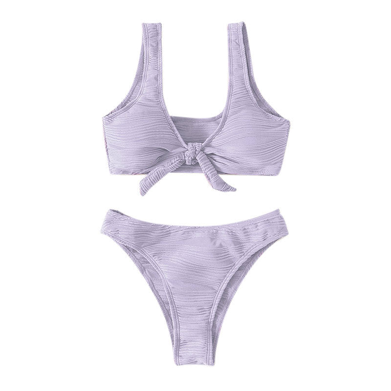 Women's bandeau bikini with sophisticated knot design and high leg cut Mune Fashion