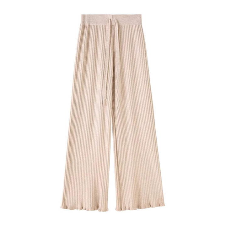 Women Wide Cut Rib-Knit Pants Mune Fashion