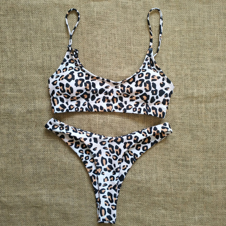Ladies triangle bikini with snake leather pattern Mune Fashion