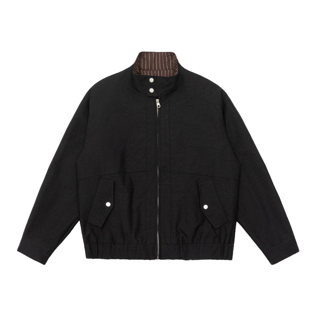 Men's Padded Bomber Jacket with Stand Collar, Flap Pockets and Elastic Hem Mune Fashion