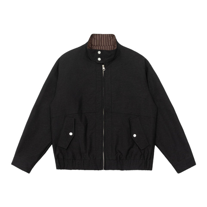 Men's Padded Bomber Jacket with Stand Collar, Flap Pockets and Elastic Hem Mune Fashion