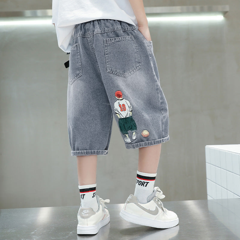 Unisex casual denim shorts with creative applications Mune Fashion
