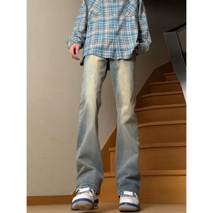 Men's Cotton Blend Pants with Straight Leg, Loose Fit, and Low Rise Mune Fashion