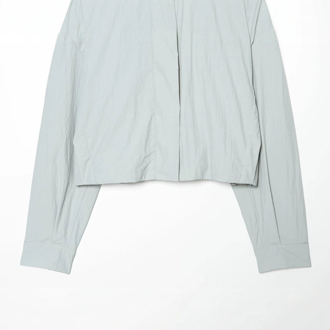 Women Cropped Transition Jacket with High Stand-Up Collar and Hidden Zipper Mune Fashion