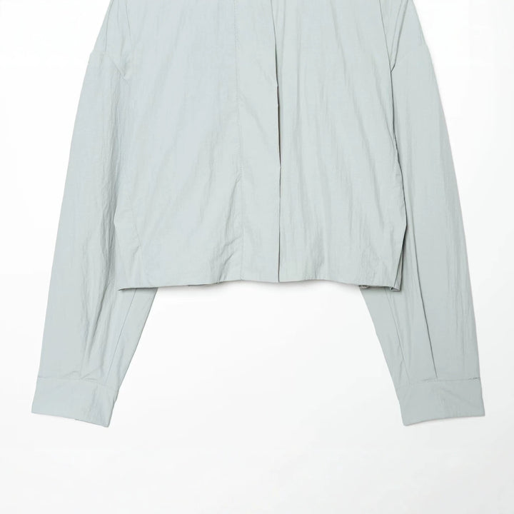 Women Cropped Transition Jacket with High Stand-Up Collar and Hidden Zipper Mune Fashion