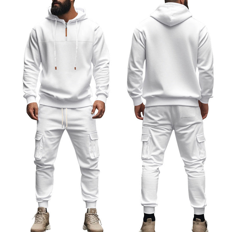 Men's nano cargo jogging set with half-zip hoodie and drawstring cargo pants Mune Fashion