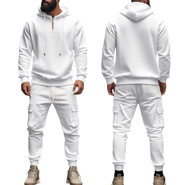 Men's nano cargo jogging set with half-zip hoodie and drawstring cargo pants Mune Fashion