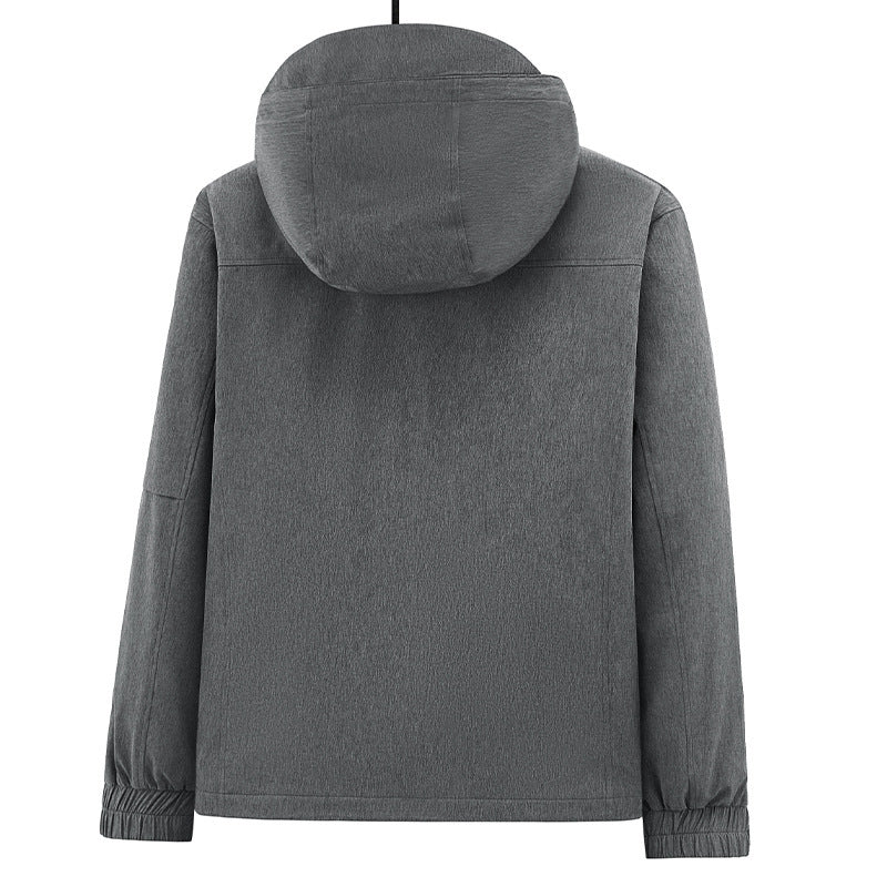 Men's Breathable Softshell Outdoor Jacket with Hood, Welded Seams and Sleeve Pocket Mune Fashion