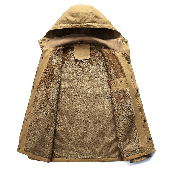 Men's Insulated Winter Parka with Teddy Fleece Lining, Hood, and Multi-Function Pockets Mune Fashion