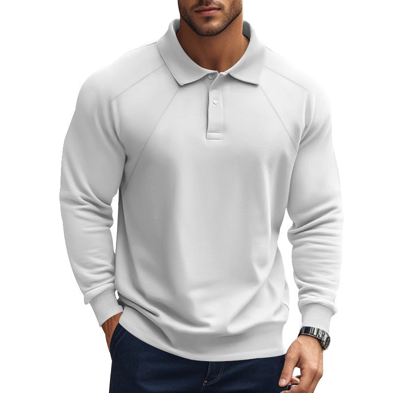 Men's long sleeve polo shirt with raglan sleeves, comfort stretch and ribbed cuffs Mune Fashion