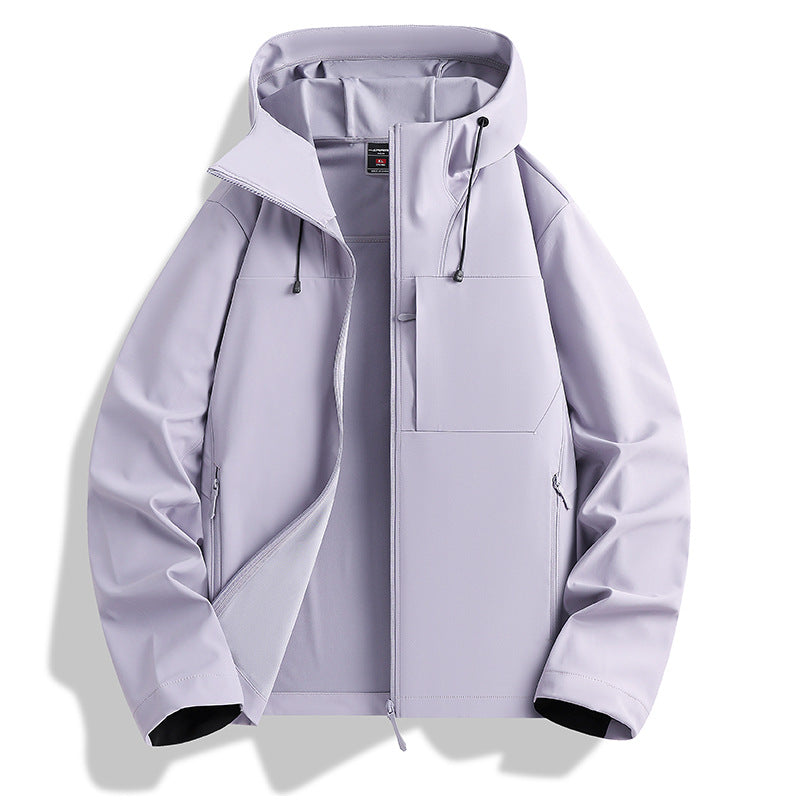 Women's lightweight waterproof hooded jacket with breathable coating, zippered pockets, and adjustable cuffs Mune Fashion