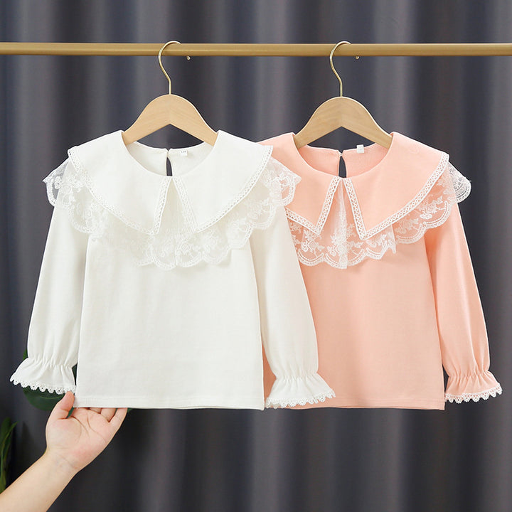 Women's blouse with elegant lace collar Mune Fashion