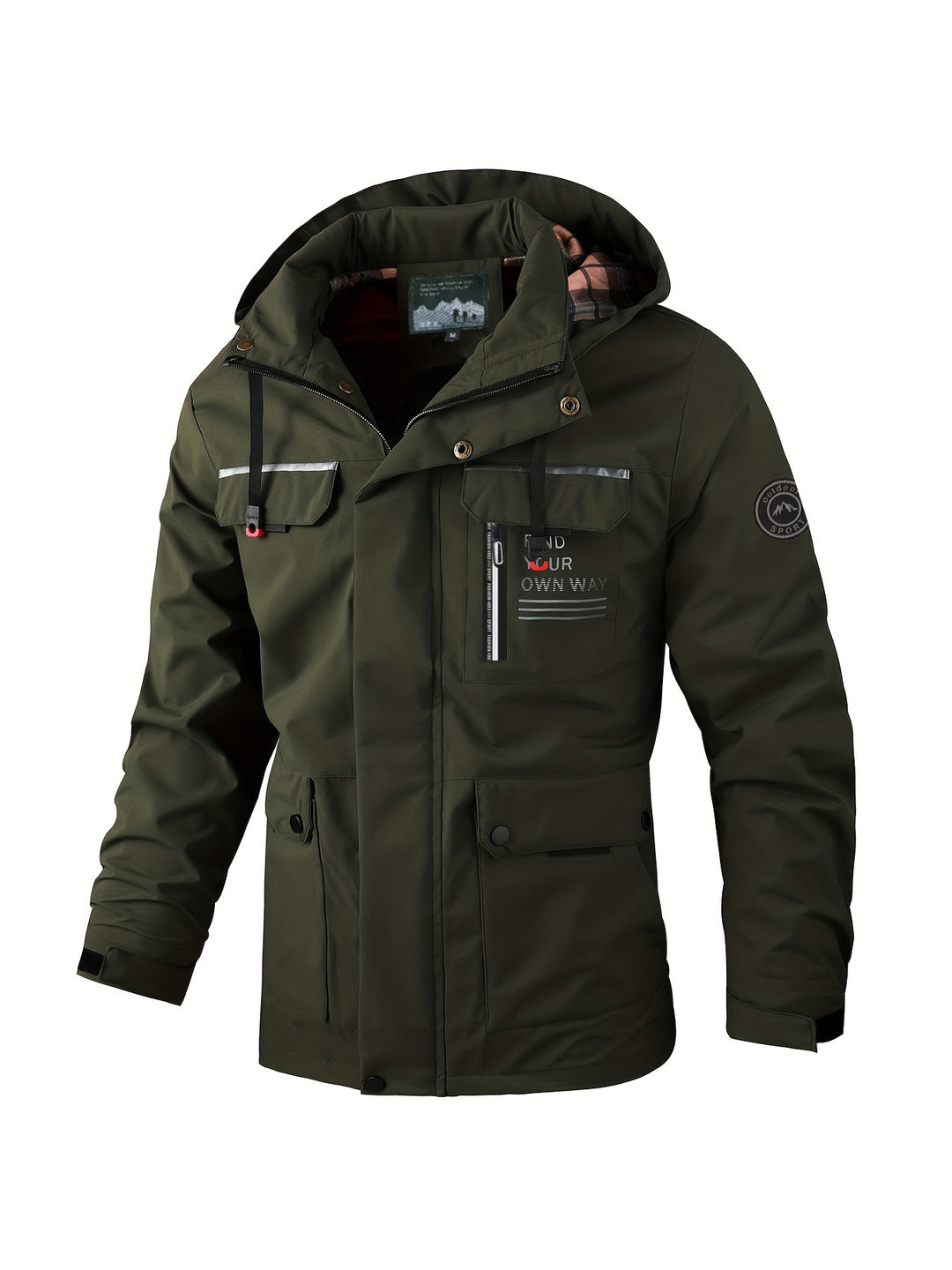Men's light softshell parka with water-repellent coating, hood and multifunctional pockets Mune Fashion