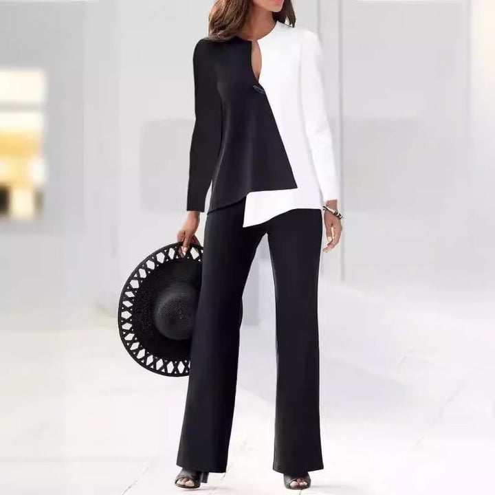 Women's Elegant and Modern Pant Suit Set with Asymmetric Design Mune Fashion