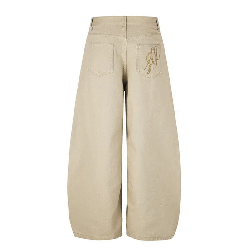 Women High-Cut Palazzo Pants with Wide Balloon Leg and Decorative Button Placket Mune Fashion