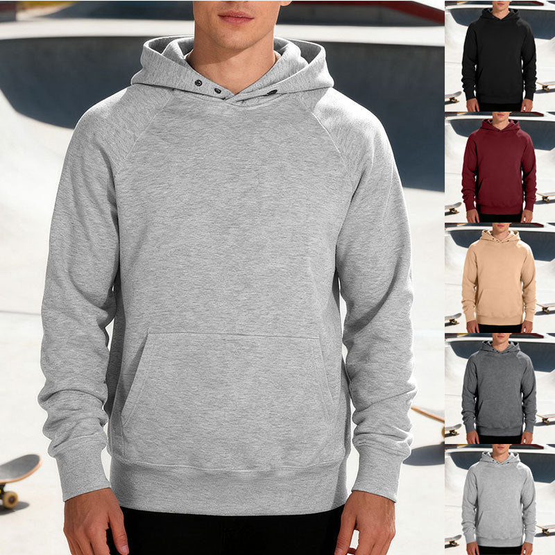 Men's Sweat Fabric Hoodie with Raglan Sleeves, Kangaroo Pocket and Reinforced Hem Mune Fashion