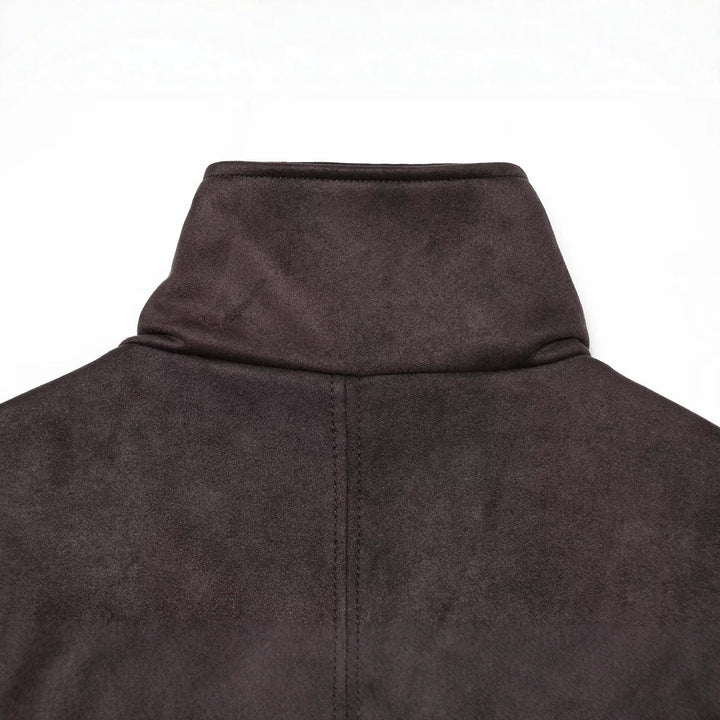 Women's short jacket in velvet look with high funnel collar and elastic hem Mune Fashion