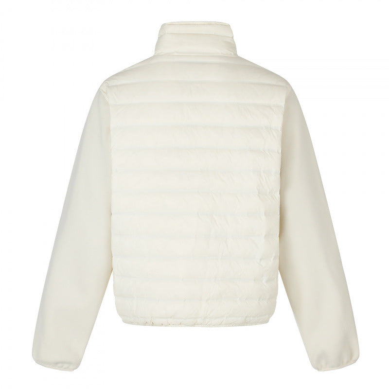 Women's Light Hybrid Quilted Jacket with Quilted Front and Fleece Sleeves Mune Fashion