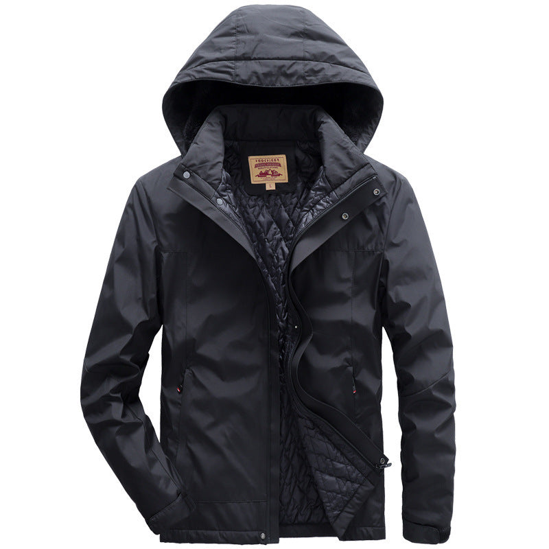 Men's water-repellent padded thermal jacket with adjustable hood and windproof membrane Mune Fashion