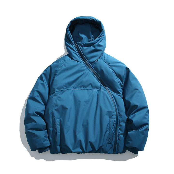 Unisex Padded Oversized Quilted Jacket with Asymmetrical Zipper Mune Fashion