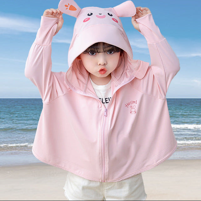 Girls Lightweight Hooded Jacket with Bunny Ears Mune Fashion