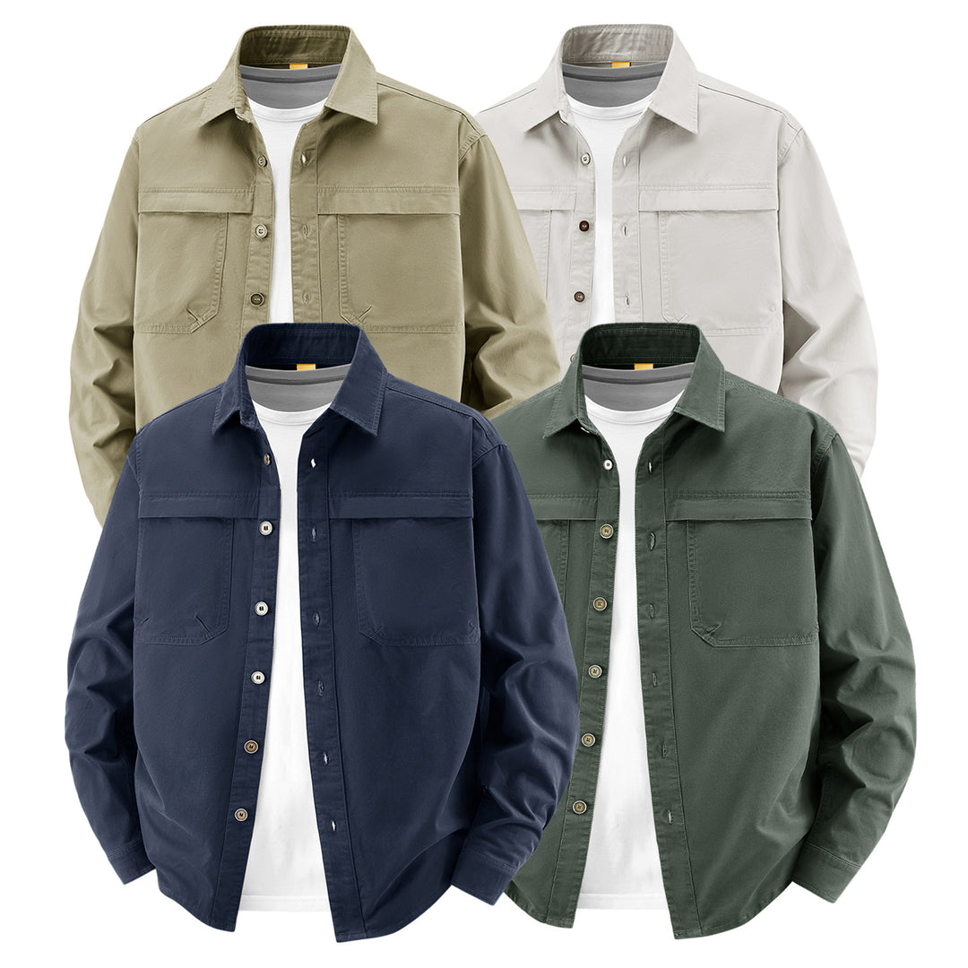 Men's overshirt made of cotton twill with two chest flaps and relaxed fit Mune Fashion