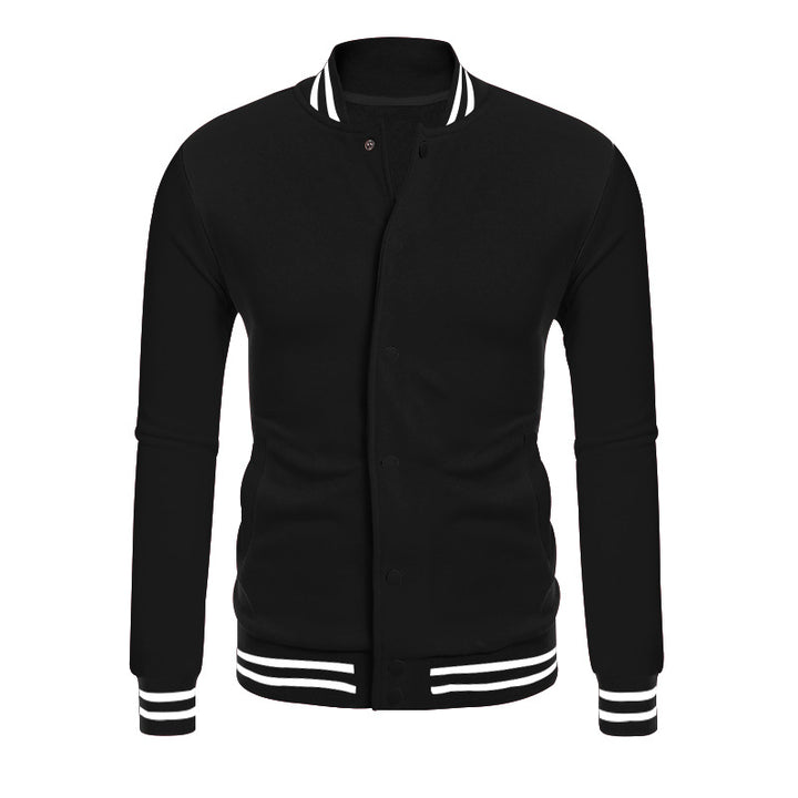 Men's College Bomber Jacket in Varsity Style with Snap Button Placket and Ribbed Cuffs Mune Fashion