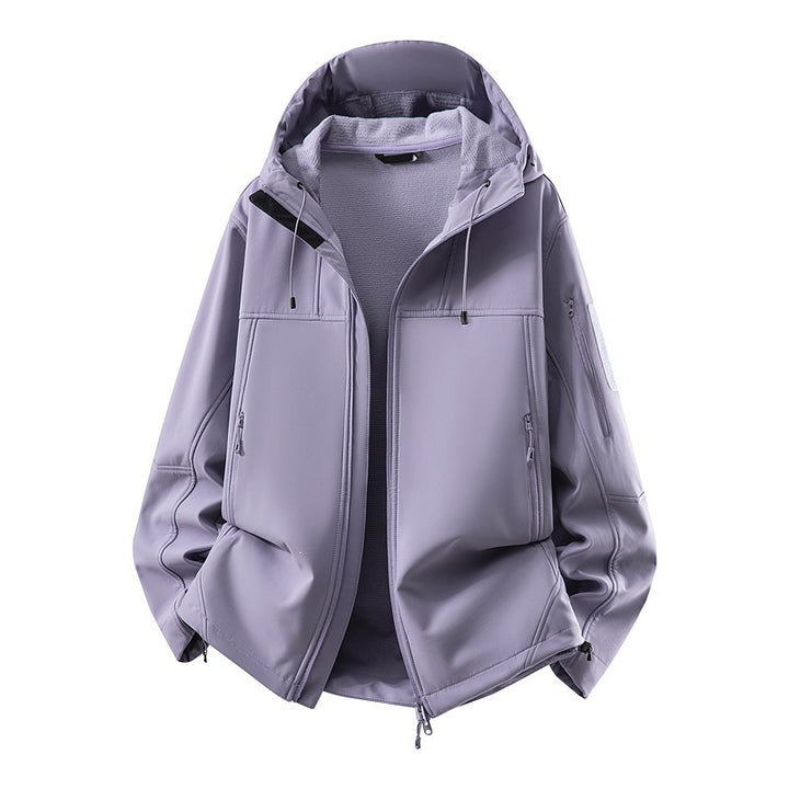 Men's softshell jacket with fleece lining, water-repellent and hood reinforcement Mune Fashion