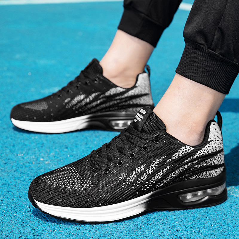 Unisex nan breathable knit trainer with visible hollow chamber heel cushioning, contoured comfort insole, and slip-resistant outsole Mune Fashion