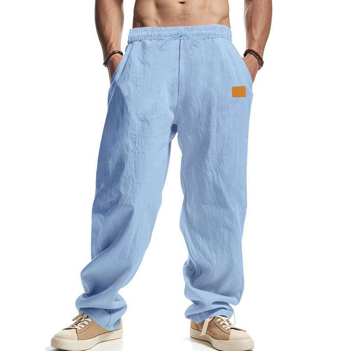 Men's casual linen pants with elastic waistband and generous side pockets Mune Fashion
