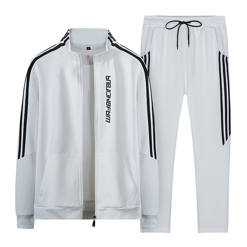 Men's sporty tracksuit with contrasting side stripes