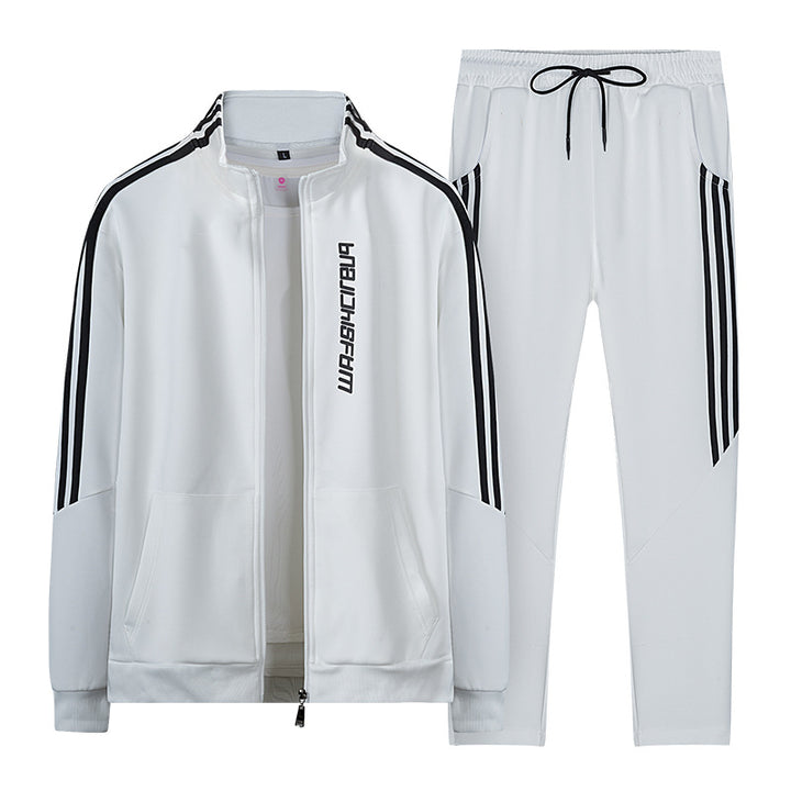 Men's sporty tracksuit with contrasting side stripes