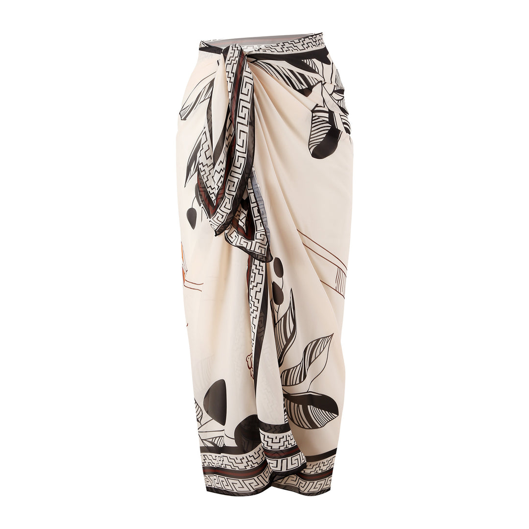 Women's swimsuit with elegant wrap design and floral pareo Mune Fashion
