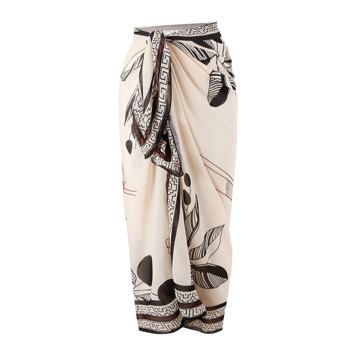 Women's swimsuit with elegant wrap design and floral pareo Mune Fashion