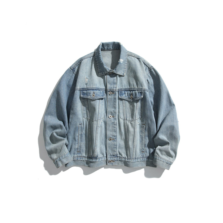 Unisex Oversized Denim Jacket with Used Look, Boxy Cut and Chest Pockets Mune Fashion