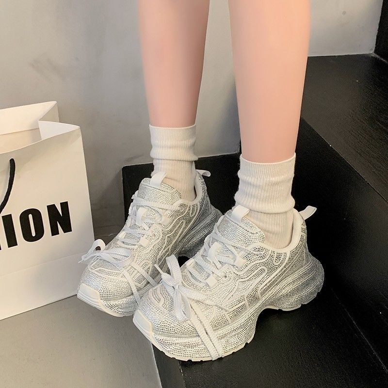 Women's statement sneaker with textured mesh, elevated platform sole and padded comfort lining Mune Fashion